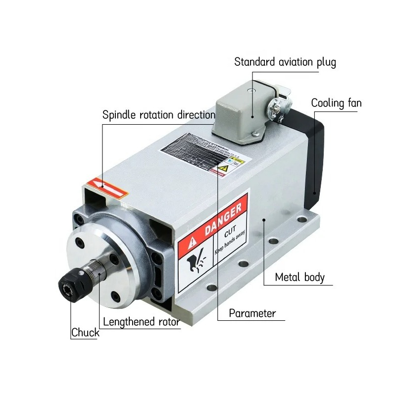 Er20 Collet Chuck Spindle Motor 220V - محرك مغزل ماكينة الطحن 2.2 كيلو