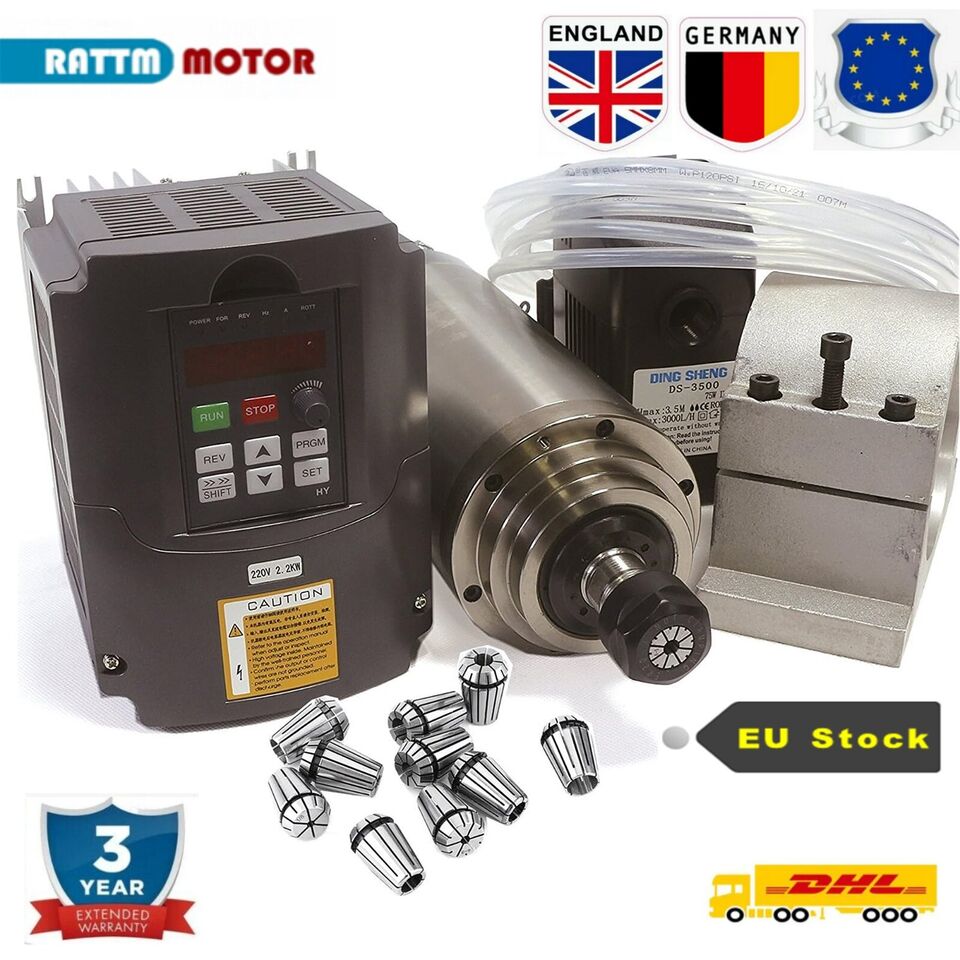 2.2Kw Water Cooled Spindle Kit Vfd - مجموعة محرك مغزل تبريد المياه لطحن