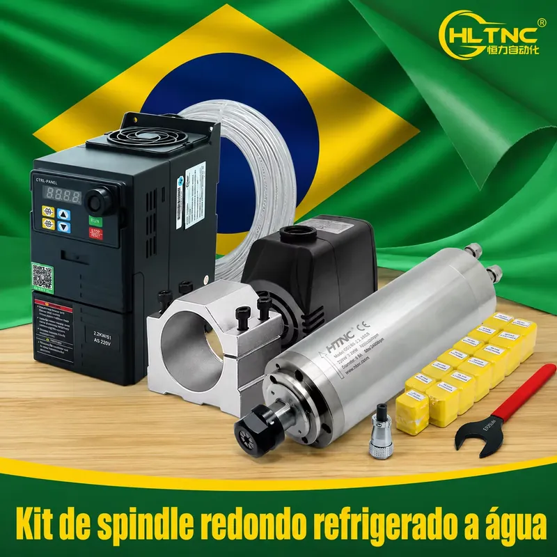 2.2Kw Water Cooled Spindle Kit Vfd - محرك طحن معدني بتبريد مائي 2.2