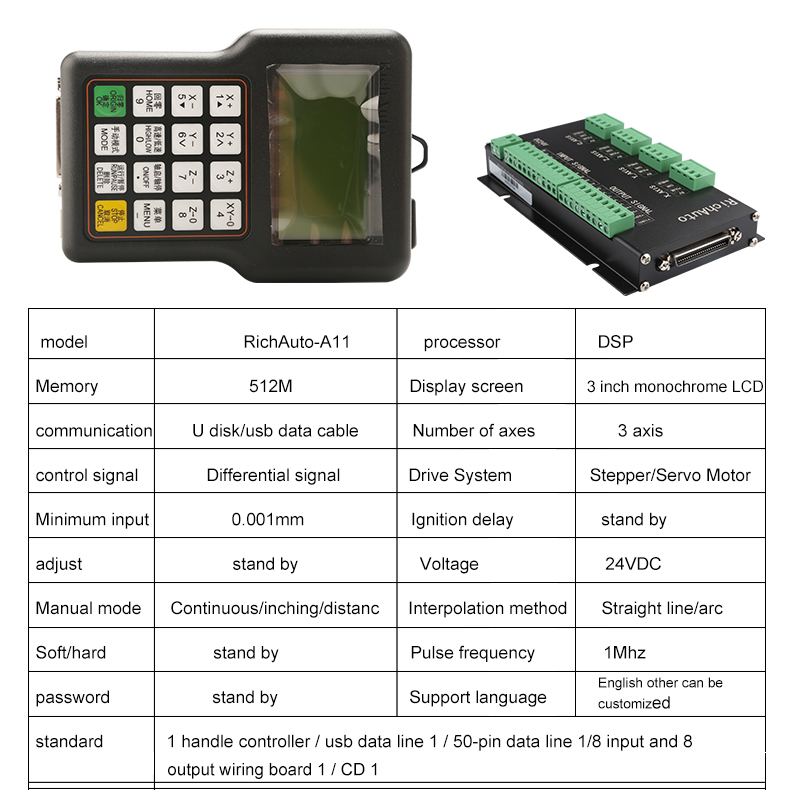 جهاز تحكم رقمي باستخدام الحاسب - مراجعة Richauto A11 Dsp Controller 3 Axis وسعره