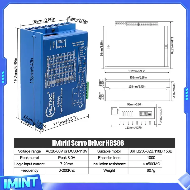 طقم محرك ستيبر هجين رباعي المح - مراجعة Hybrid Servo Driver Nema 34 8.5Nm وسعره