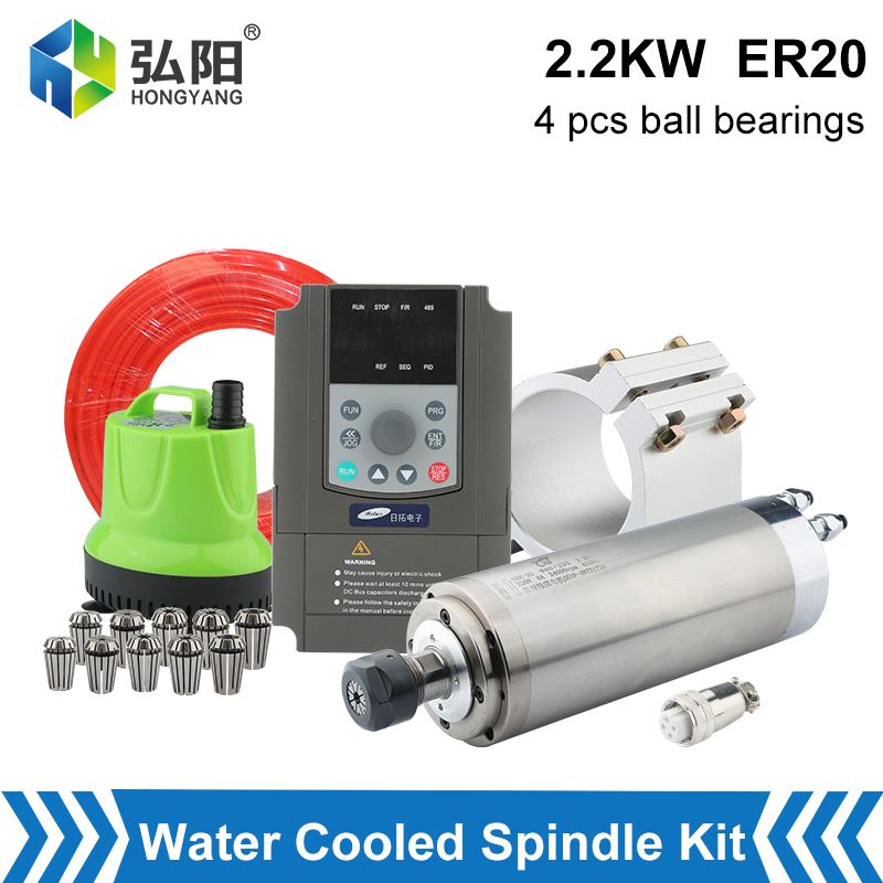 2.2kw مجموعة المغزل المبرد بال - مراجعة 2.2Kw Water Cooled Spindle Kit Vfd وسعره