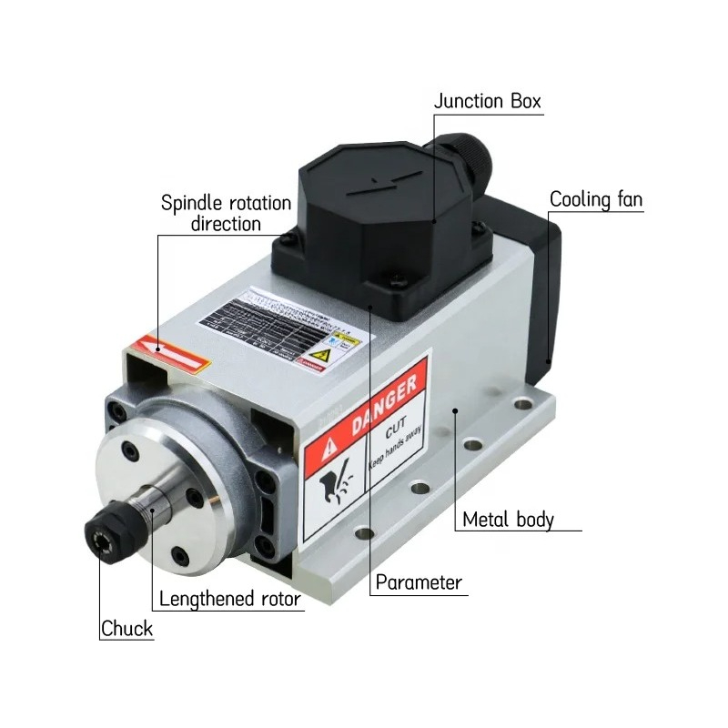 محرك مغزل ماكينة الطحن 2.2 كيل - مراجعة Er20 Collet Chuck Spindle Motor 220V وسعره