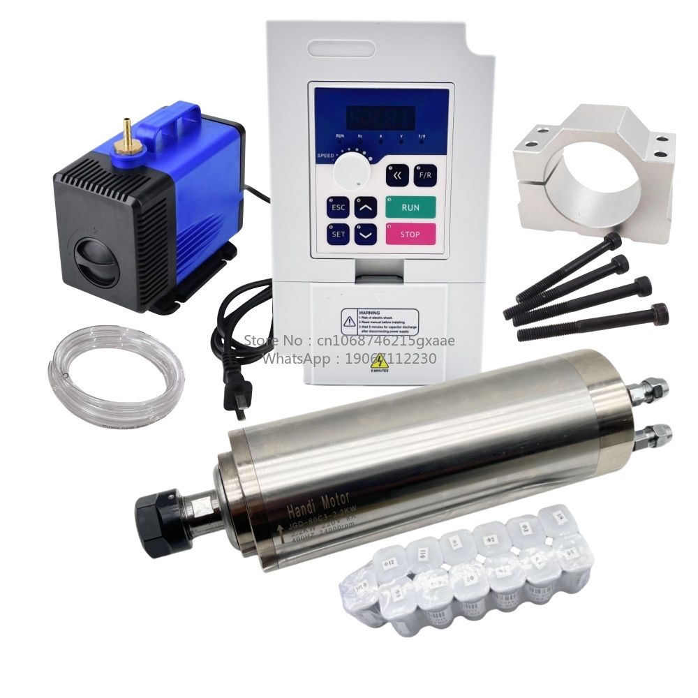 طقم محرك مغزلي CNC مبرد بالماء - مراجعة 2.2Kw Water Cooled Spindle Kit Vfd وسعره