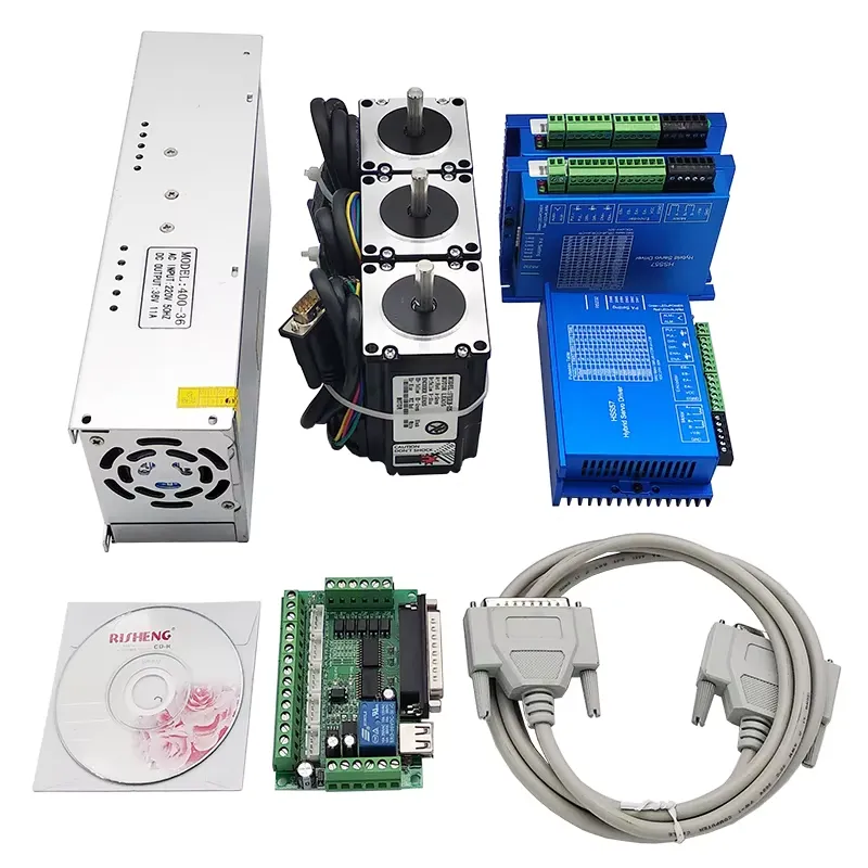 طقم محركات سيرفو CNC ثلاثية ال - مراجعة Nema 23 Closed Loop Stepper Motor Driver Kit وسعره