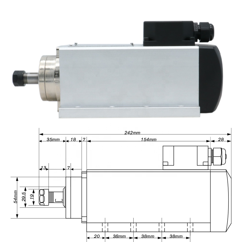 1.5kw فلاش تبريد الهواء المغزل - مراجعة Air Cooled 1.5Kw Spindle Motor Inverter 110V وسعره