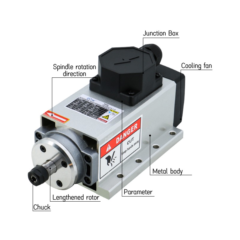 محرك عمود دوران لماكينة التفري - مراجعة Er20 Collet Chuck Spindle Motor 220V وسعره