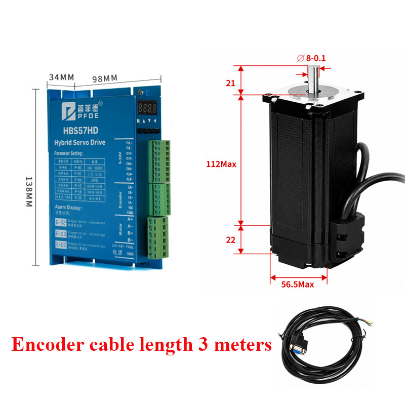 محرك خطوي مغلق الدائرة Nema23  - مراجعة Nema 23 Closed Loop Stepper Motor Driver Kit وسعره