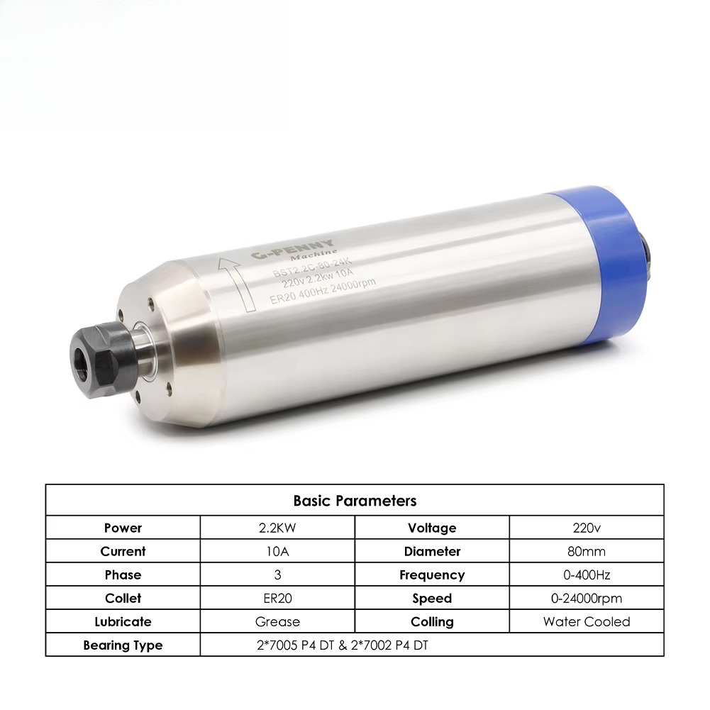 مجموعة محرك مغزلي مبرد بالماء  - مراجعة 2.2Kw Water Cooled Spindle Kit Vfd وسعره