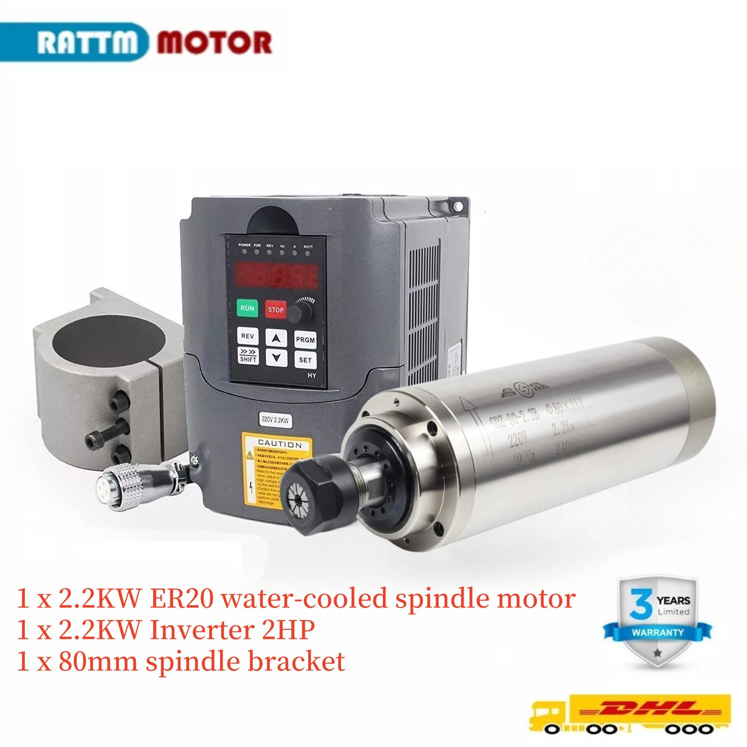 2.2KW 110V أو 220V 8A GDZ-80-2 - مراجعة 2.2Kw Water Cooled Spindle Kit Vfd وسعره