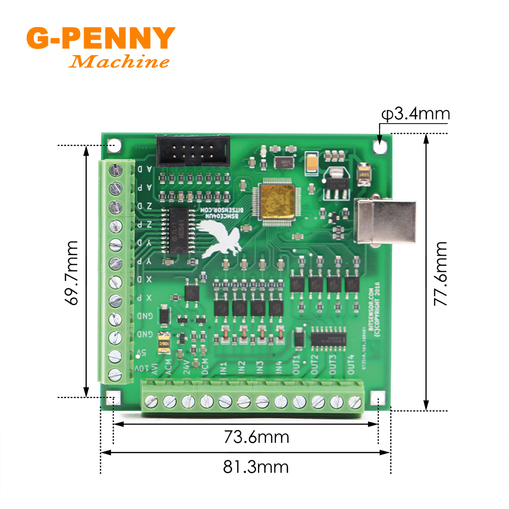 جي بيني جديد! 4 محاور USB وحدة - مراجعة Mach3 Usb Cnc Controller 4 Axis 100Khz وسعره